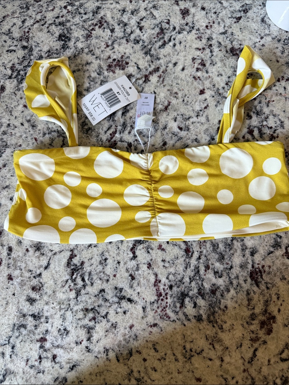 Wet Seal Girls' Yellow Polka Dot Bikini Top - Yellow